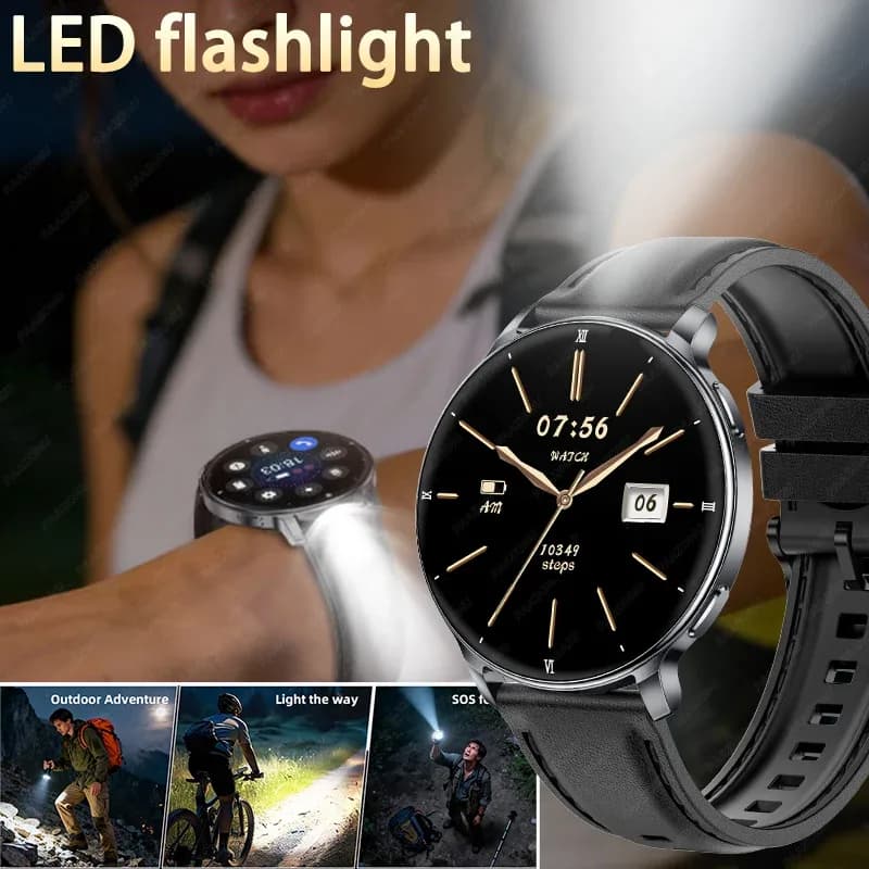 Nouvelle montre connectée ultra-fine et durable pour femme 2026, écran AMOLED 1,32 pouces, sport, santé, fitness, lampe torche LED, appels Bluetooth – photo 5