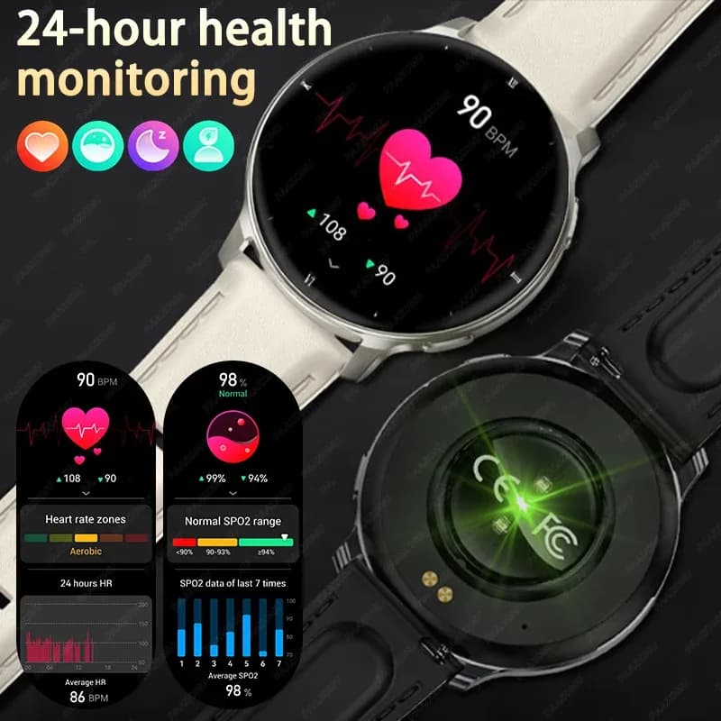 Nouvelle montre connectée ultra-fine et durable pour femme 2026, écran AMOLED 1,32 pouces, sport, santé, fitness, lampe torche LED, appels Bluetooth – photo 3
