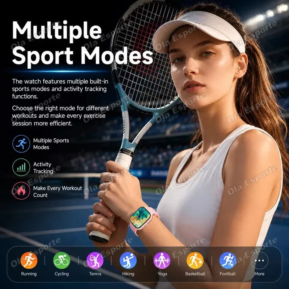 Nouvelle Montre Connectée 2026 pour Homme et Femme – Cadeau Idéal – Suivi Fréquence Cardiaque, Oxygène Sanguin, ECG – Montre de Sport et Fitness Électronique avec Appel Bluetooth – Smartwatch d'Extérieur – photo 6