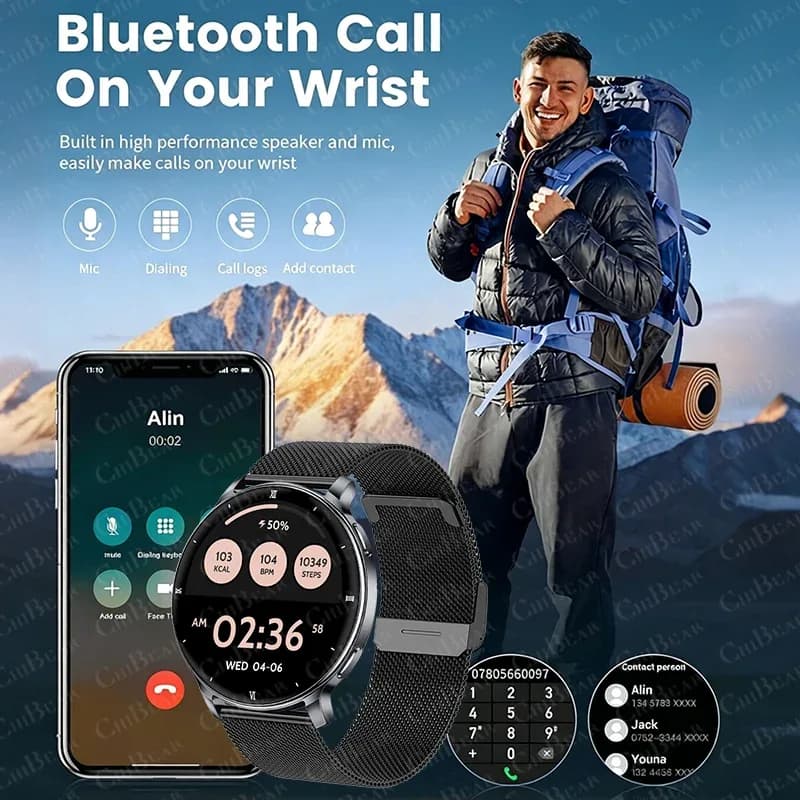 Nouvelle montre connectée AMOLED 1,32 pouces 2026 pour homme, résolution 466*466, appels Bluetooth, lampe torche LED, suivi d'activité, montre intelligente pour hommes et femmes – photo 4