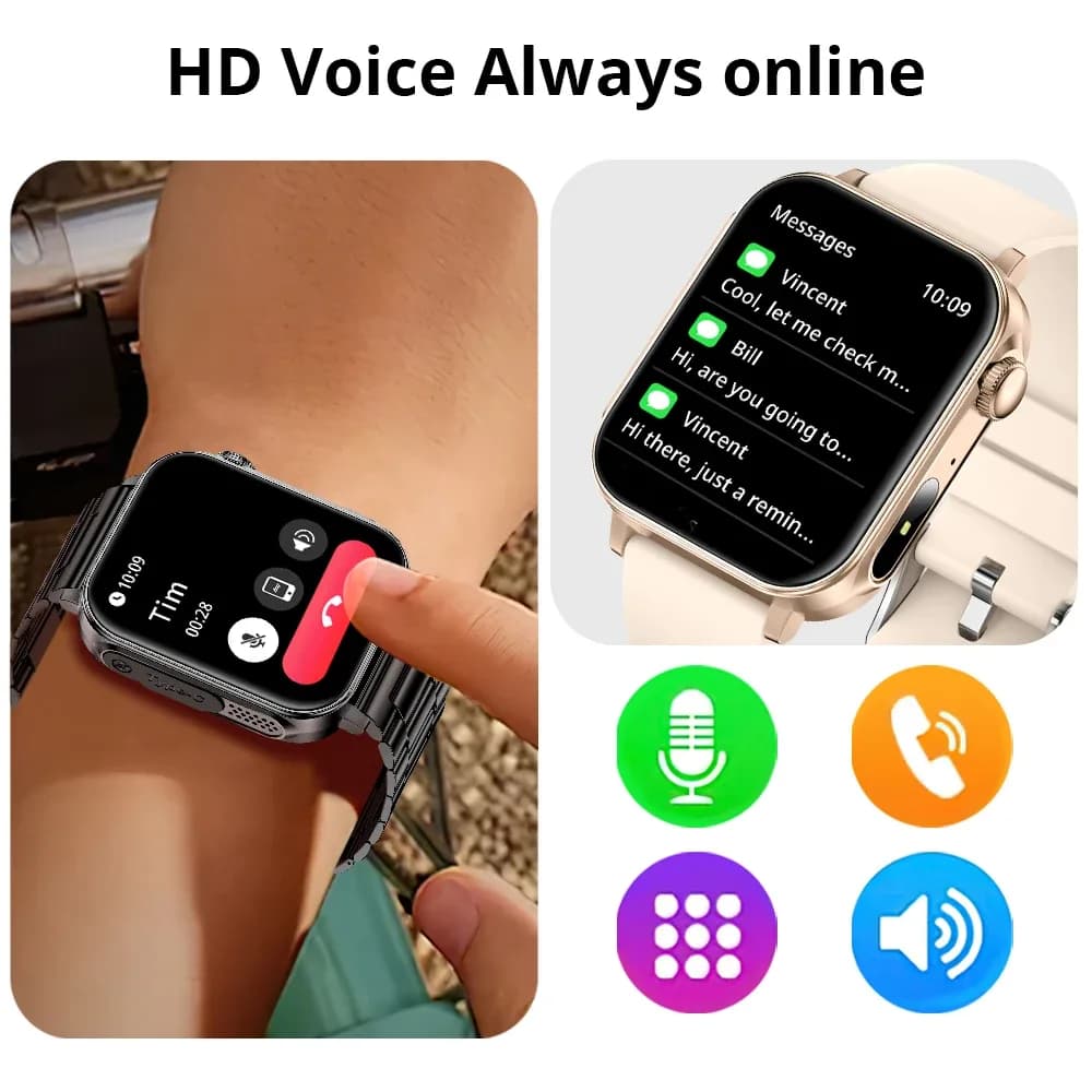 COLMI P80 type-c Smartwatch hommes femmes gestionnaire de santé Bluetooth appel IP67 étanche lampe de poche montre intelligente pour téléphone Xiaomi iOS – photo 4