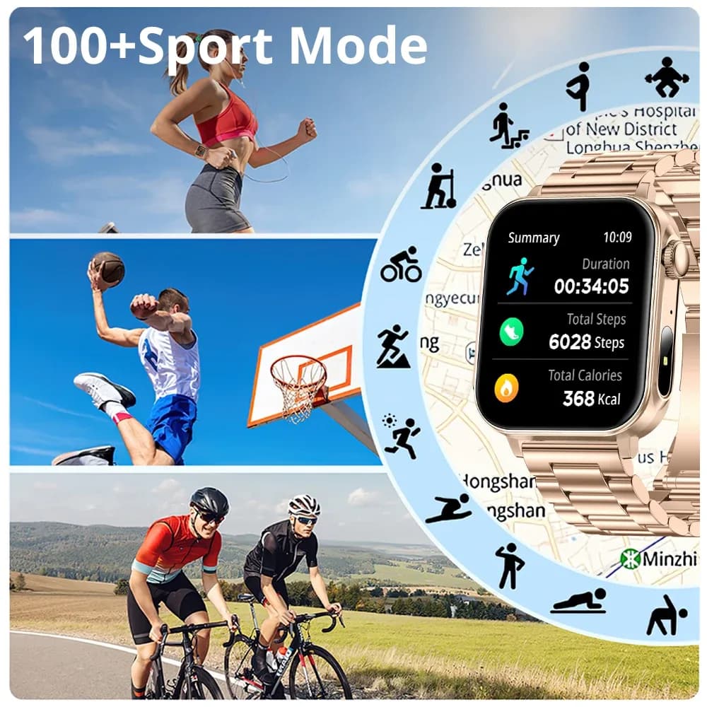 COLMI P80 type-c Smartwatch hommes femmes gestionnaire de santé Bluetooth appel IP67 étanche lampe de poche montre intelligente pour téléphone Xiaomi iOS – photo 6