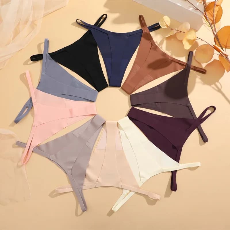 Ensemble de sous-vêtements ultra-minces sans couture pour femmes, culotte sexy à ceinture fine, string de haute commande pour filles, string respirant, lingerie féminine, 4 pièces, 12 pièces – photo 4