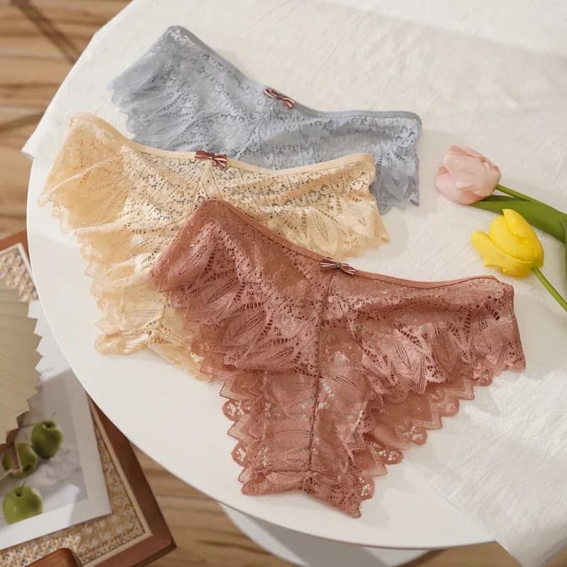 Meet'r-Culotte tentation en dentelle pour femme, sous-vêtement sexy, taille basse, string amissié, string G, couleur unie, confortable, lingerie féminine – photo 6