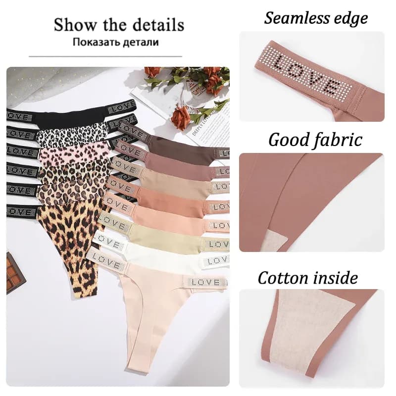3 pièces/ensemble taille basse Sexy culottes femmes tongs strass lettre diamants string sport string Shorts slips t-back taille XS-XL – photo 5