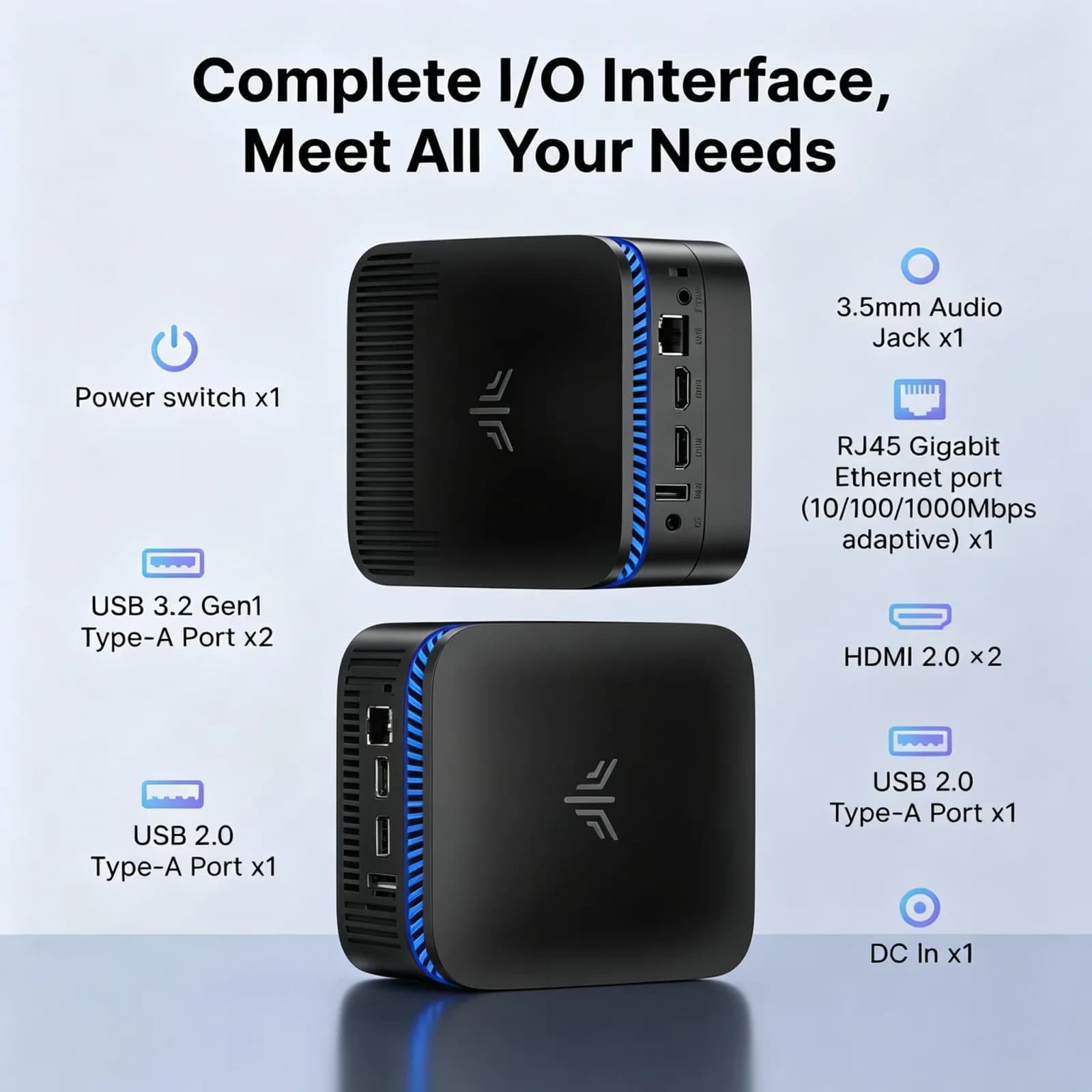 ACEMAGIC AK1PLUS Mini PC, ordinateur Intel N5030, 8 Go de RAM, SSD 256 Go, double écran 4K, mini ordinateur de bureau, compatible avec extension SSD 2,5'', WiFi, Bluetooth, Ethernet, PC pour entreprise, domicile et bureau – photo 7