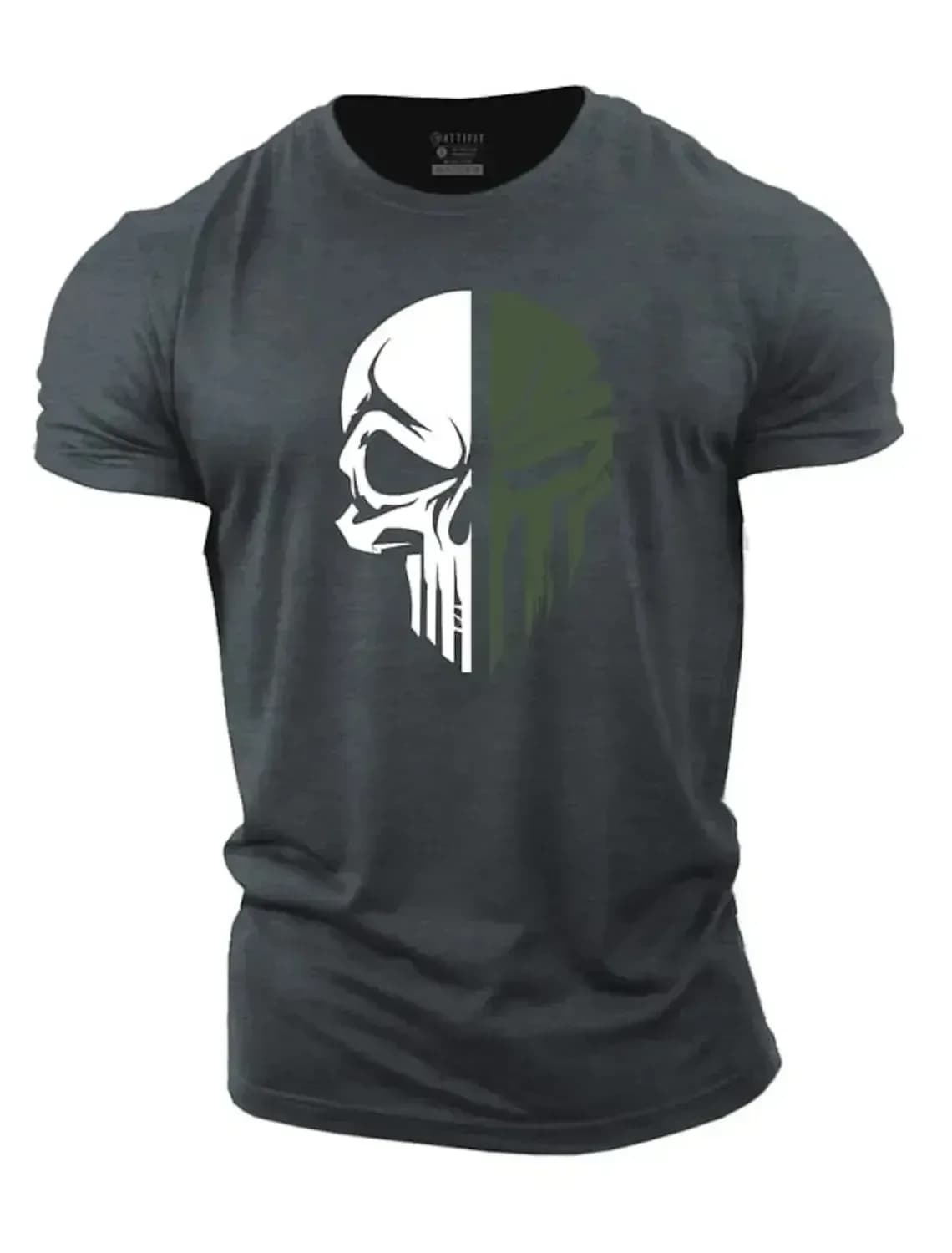 T-shirt 3D pour homme, imprimé « Military Skull », coupe oversize, t-shirt de sport à manches courtes, vêtements de sport pour homme, haut de sport, t-shirts – photo 5