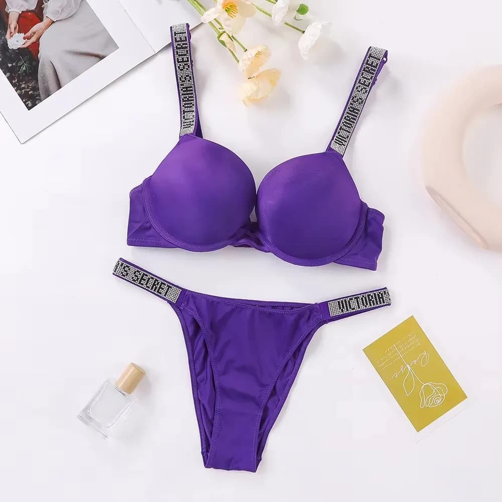 Ensemble de lingerie sexy pour femmes, respirant, doux, polyvalent, lingerie sexy en V, ensemble soutien-gorge et culotte push-up classique – photo 4