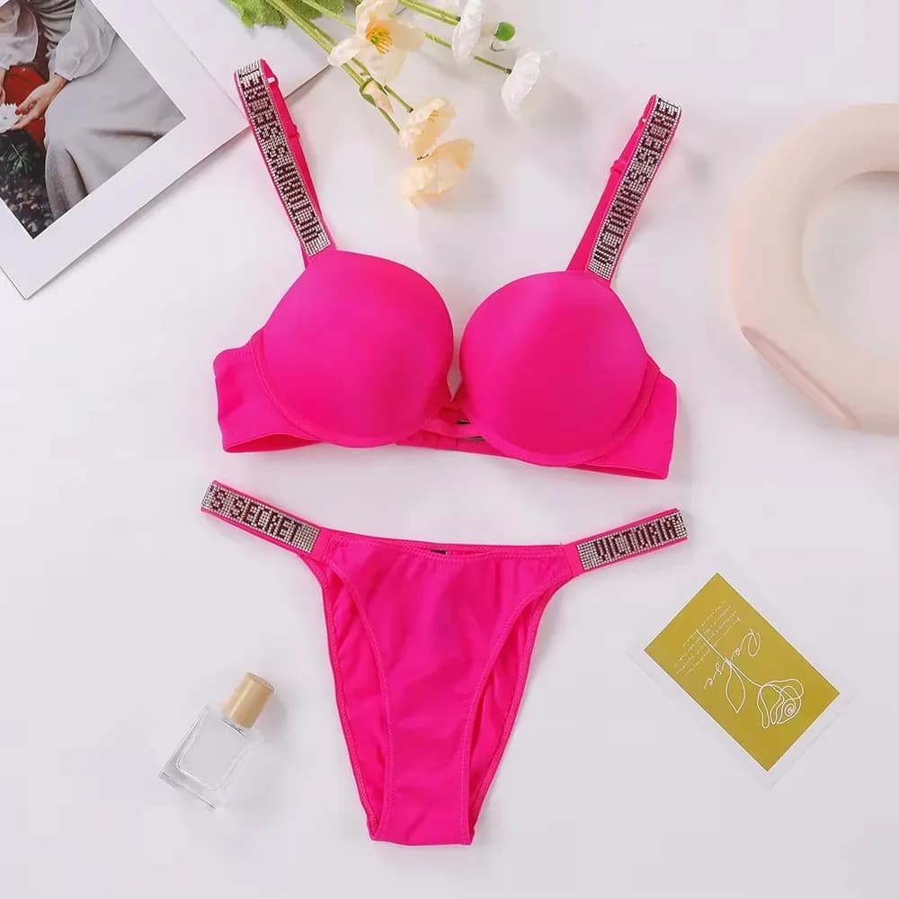 Ensemble de lingerie sexy pour femmes, respirant, doux, polyvalent, lingerie sexy en V, ensemble soutien-gorge et culotte push-up classique – photo 6