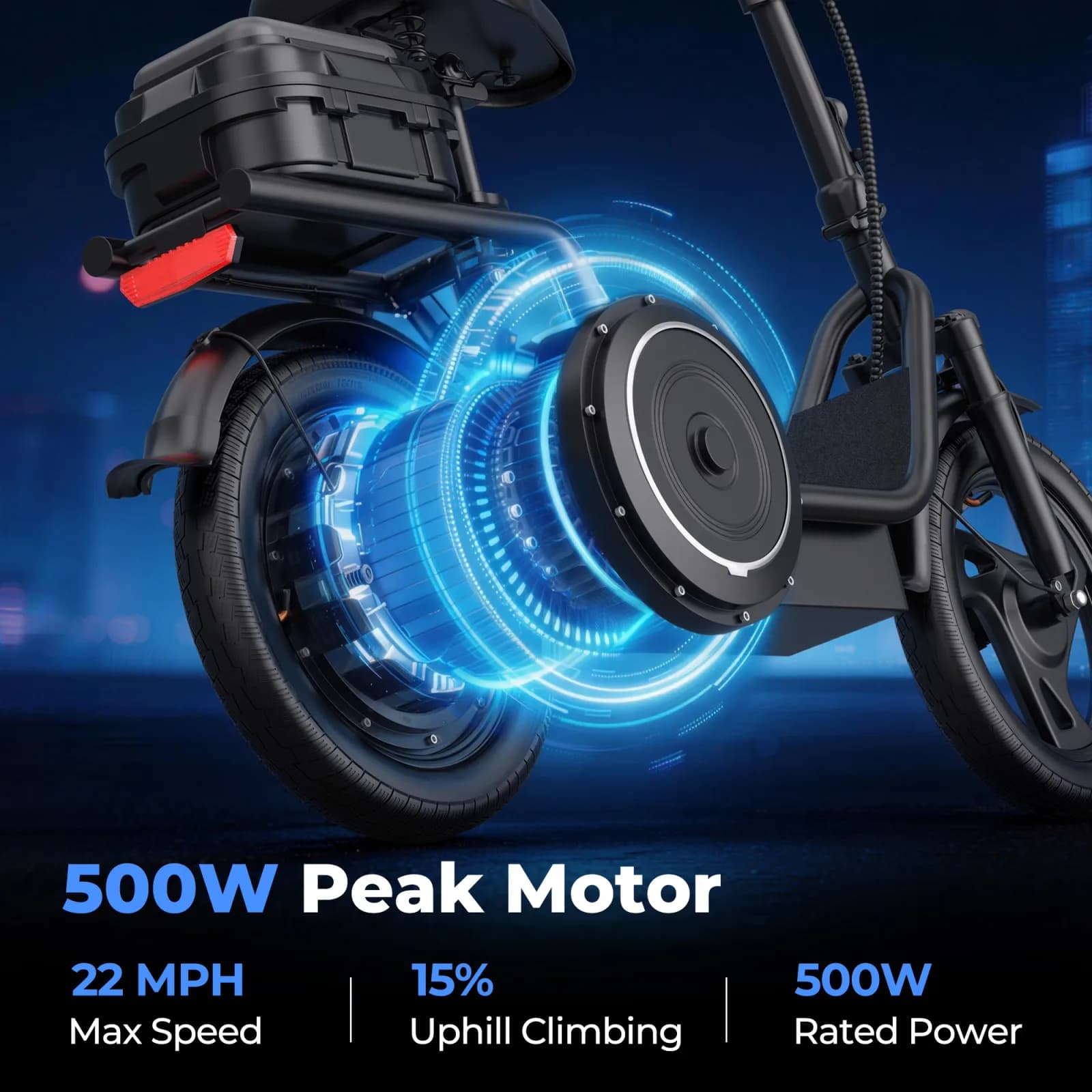 Trottinette Électrique Pliable ESBS 14 Pouces avec Moteur 500W, Batterie Lithium 48V 22.5Ah, Vitesse Max 22 MPH, Autonomie 40 Miles, Vélo Électrique Urbain pour Adulte avec Siège et Rangement Arrière, Frein à Disque et Suspension, Stock UE – photo 5