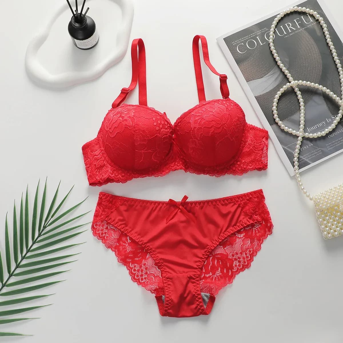 Ensemble de lingerie multicolore sexy pour femmes, sous-vêtements push-up, sous-vêtements à fleurs, rassemblement, A2axes, 2 pièces – photo 2