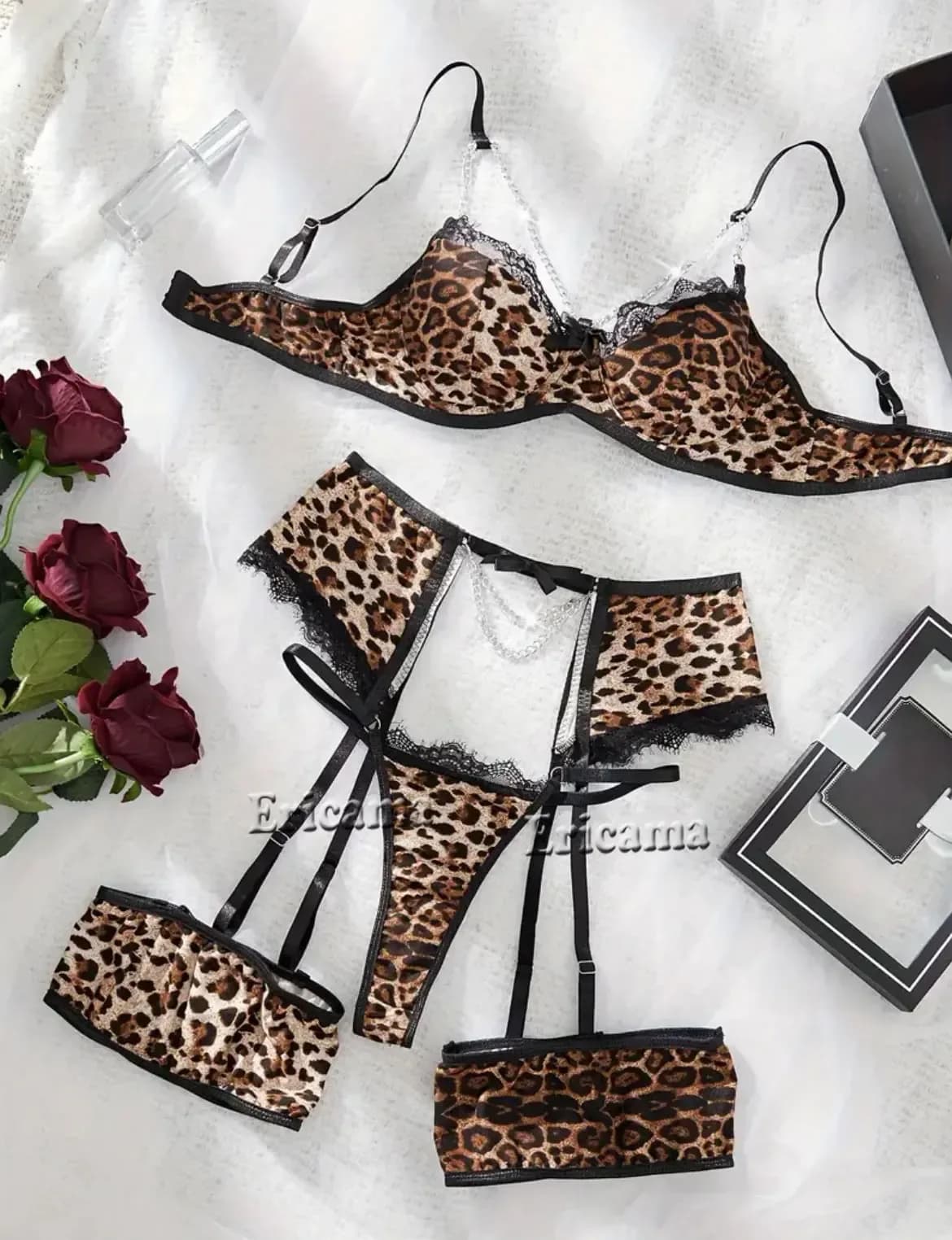 Ensemble de Lingerie érotique nuisette Lingerie sensuelle dentelle 2024 ensemble de soutien-gorge pour femmes sous-vêtements Costumes sexuels intimes ensemble soutien-gorge et culotte – photo 2