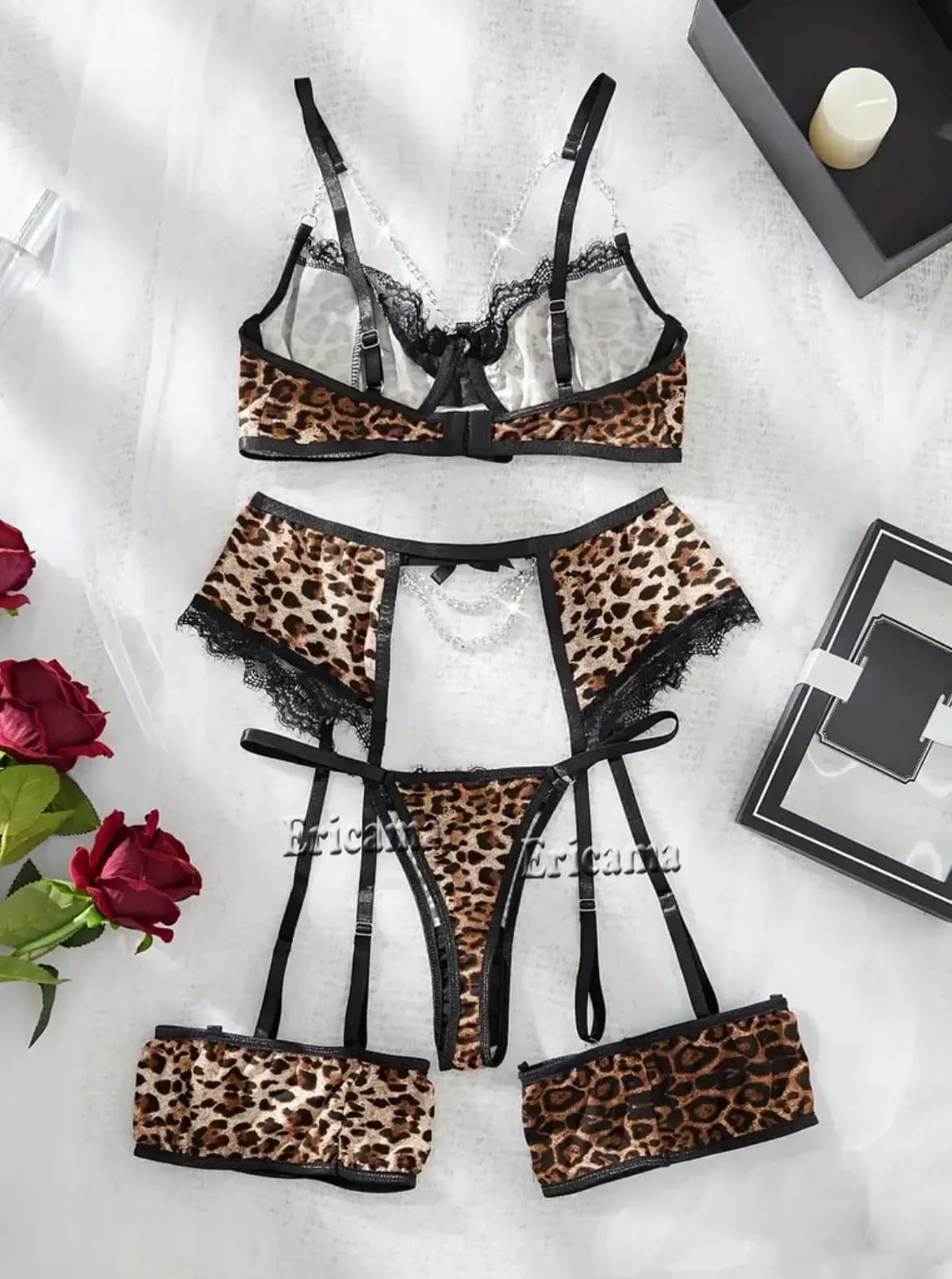 Ensemble de Lingerie érotique nuisette Lingerie sensuelle dentelle 2024 ensemble de soutien-gorge pour femmes sous-vêtements Costumes sexuels intimes ensemble soutien-gorge et culotte – photo 3