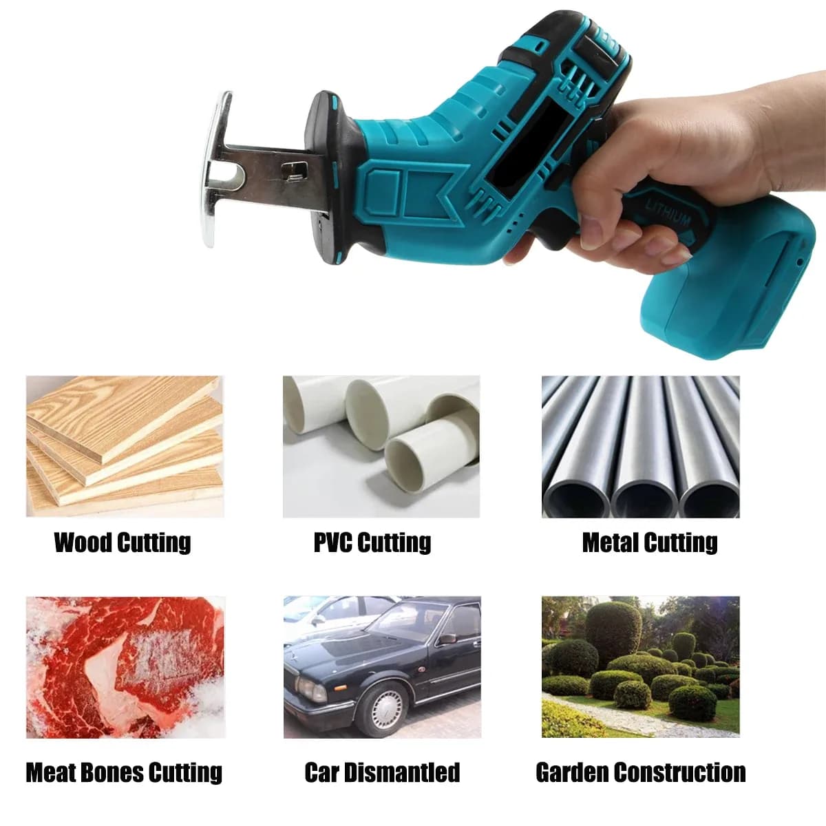 Scie alternative électrique sans fil 100 mm, 3000 tr/min, vitesse variable, outil de coupe pour métal et bois, scie électrique pour batterie Makita 18V – photo 5