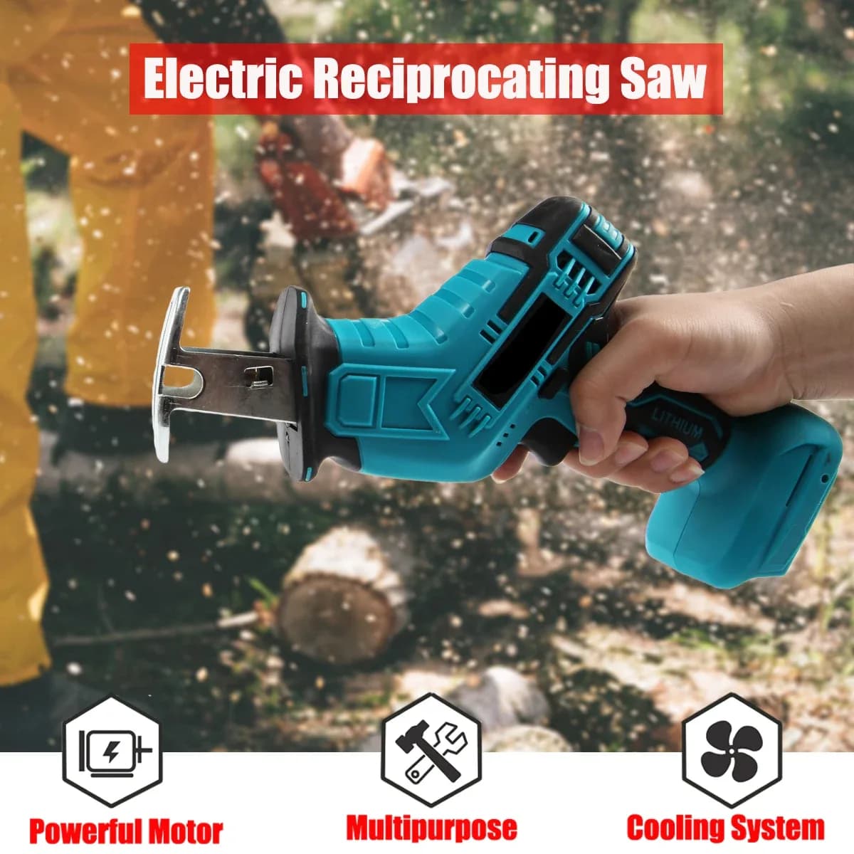Scie alternative électrique sans fil 100 mm, 3000 tr/min, vitesse variable, outil de coupe pour métal et bois, scie électrique pour batterie Makita 18V – photo 6