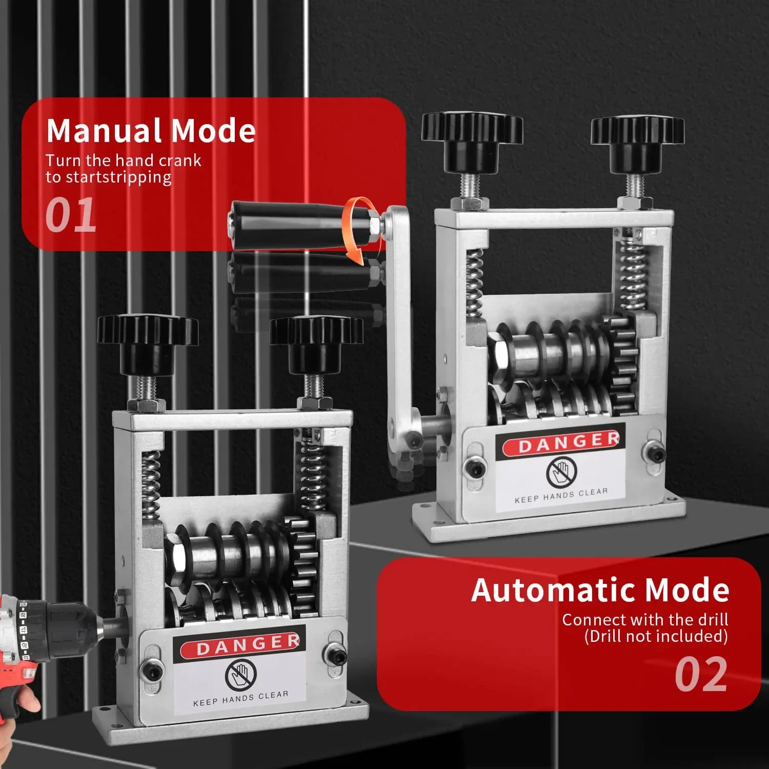 Machine à dénuder les fils manuelle et automatique, 6 canaux, dénudeur de fils portable, outil de dénudage de fils à double mode pour câbles en cuivre de 3 à 17 mm, recyclage, utilisation avec perceuse électrique – photo 5