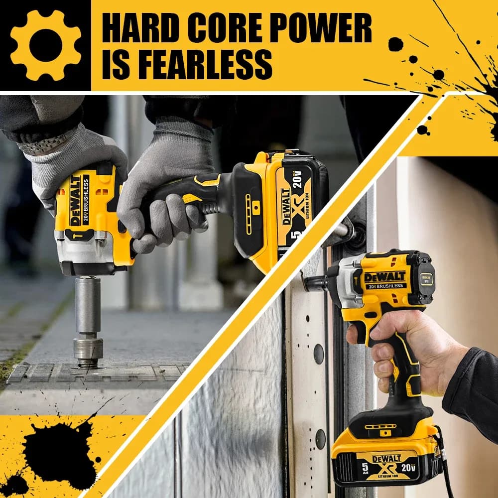 Dewalt DCF921 clé à chocs électrique sans fil sans brosse couple élevé lumière LED 406N.m outil électrique professionnel léger – photo 2