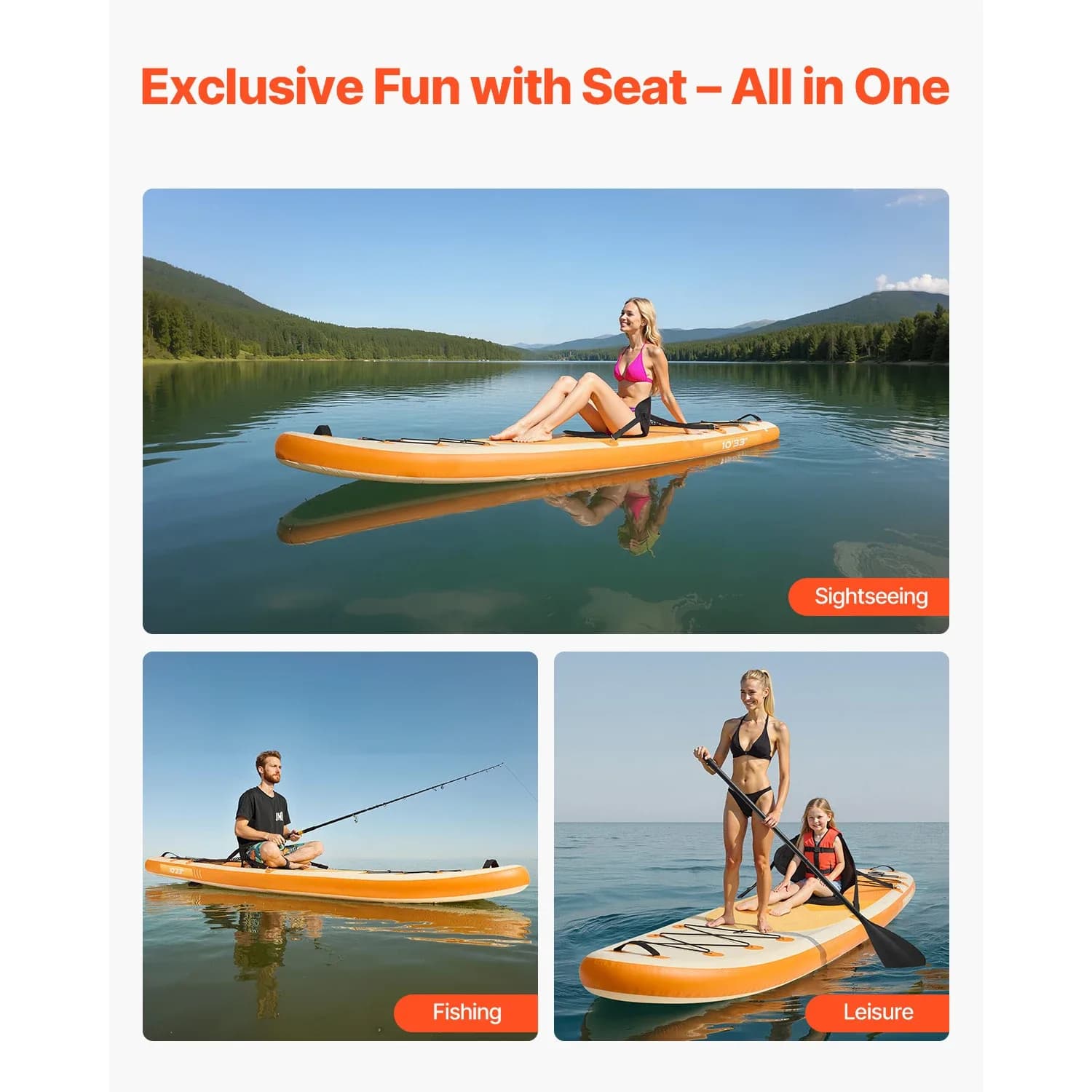 Planche à pagaie gonflable SucceBuy avec siège, planche à pagaie ultra-légère SUP, planche à pagaie debout avec accessoires pour jeunes et adultes – photo 6