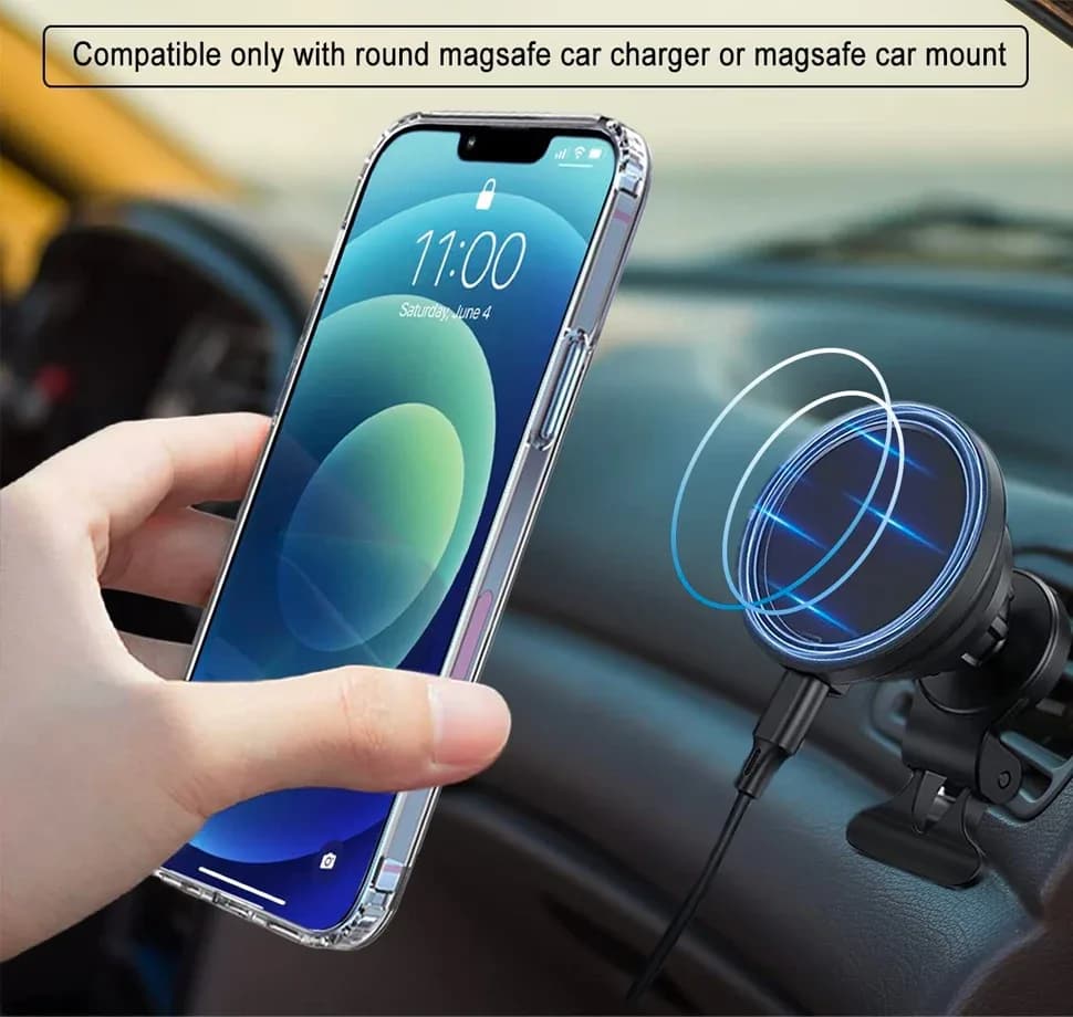 Étui de téléphone magnétique Transparent avec support, étui pour iPhone 17 Pro Max Air 13 12 Mini 16 15 14 11 avec béquille, support Transparent – photo 5