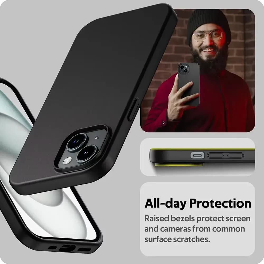 Coque souple de luxe en Silicone mat, étui arrière noir solide pour iPhone 16 15 14 Plus 13 12 Mini 11 Pro XS Max X XR SE 2 3 7 8 Plus – photo 5