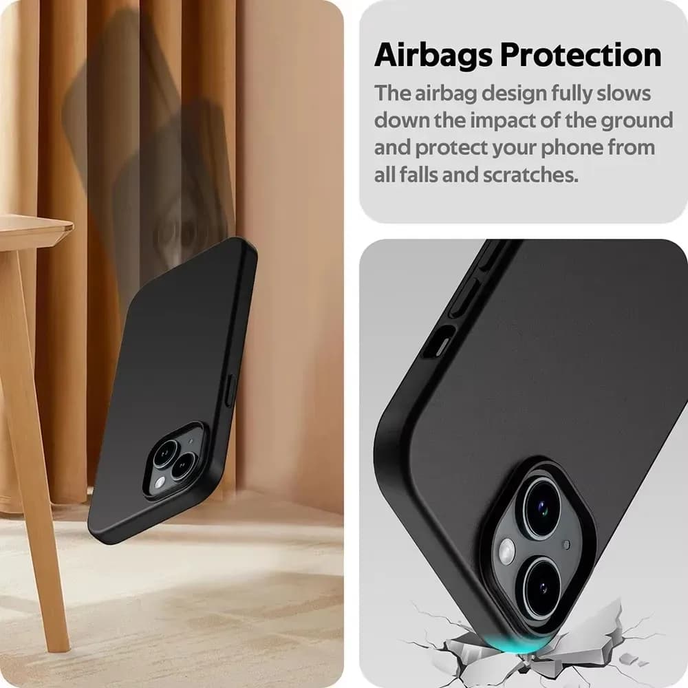 Coque souple de luxe en Silicone mat, étui arrière noir solide pour iPhone 16 15 14 Plus 13 12 Mini 11 Pro XS Max X XR SE 2 3 7 8 Plus – photo 4