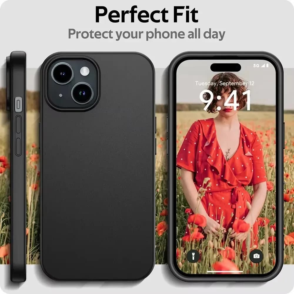 Coque souple de luxe en Silicone mat, étui arrière noir solide pour iPhone 16 15 14 Plus 13 12 Mini 11 Pro XS Max X XR SE 2 3 7 8 Plus – photo 3