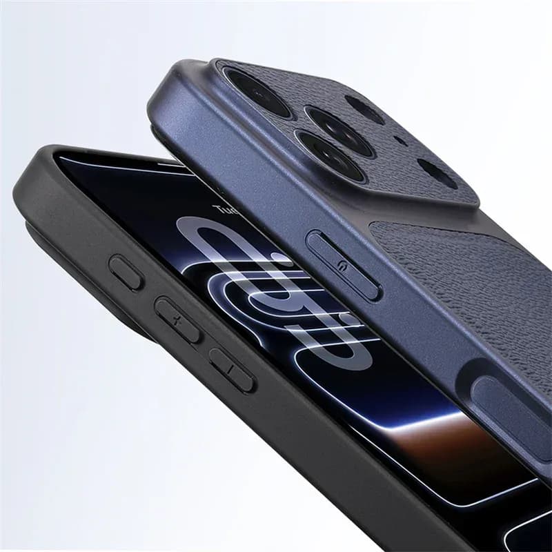 Étui en cuir personnalisé avec initiales en or ou en argent pour iPhone 15 14 13 17 Pro Max 14 16 Plus 17 Air, protection de l'objectif de luxe – photo 2