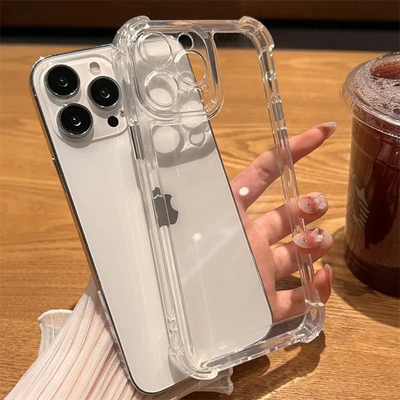 Coque transparente antichoc de luxe pour iPhone 18 17 16 15 14 13 12 11 Pro Max X Xs XR Max 7 8 Plus, coques souples transparentes avec pare-chocs – photo 2