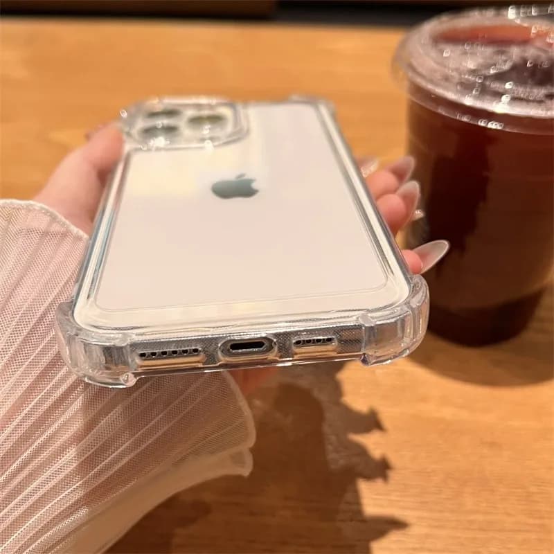 Coque transparente antichoc de luxe pour iPhone 18 17 16 15 14 13 12 11 Pro Max X Xs XR Max 7 8 Plus, coques souples transparentes avec pare-chocs – photo 3