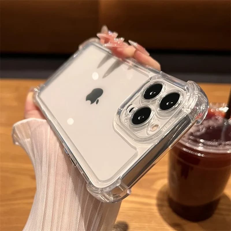 Coque transparente antichoc de luxe pour iPhone 18 17 16 15 14 13 12 11 Pro Max X Xs XR Max 7 8 Plus, coques souples transparentes avec pare-chocs – photo 5