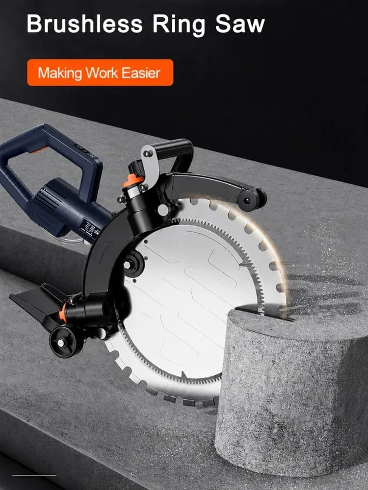 Scie à anneau électrique haute puissance, machine de découpe de mur en béton, machine de découpe de pierre multifonctionnelle, 4500W gisam scie circulaire outils de jardinage tronconneuse a batterie – photo 2
