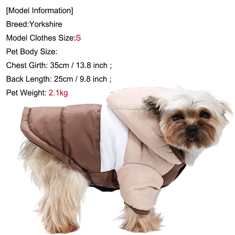 Sweat à capuche vêtements pour chiens de compagnie pour petits chiens moyens chats hiver coupe-vent chiot veste chaud polaire chat manteau Yorkshire bouledogue vêtements – photo 3