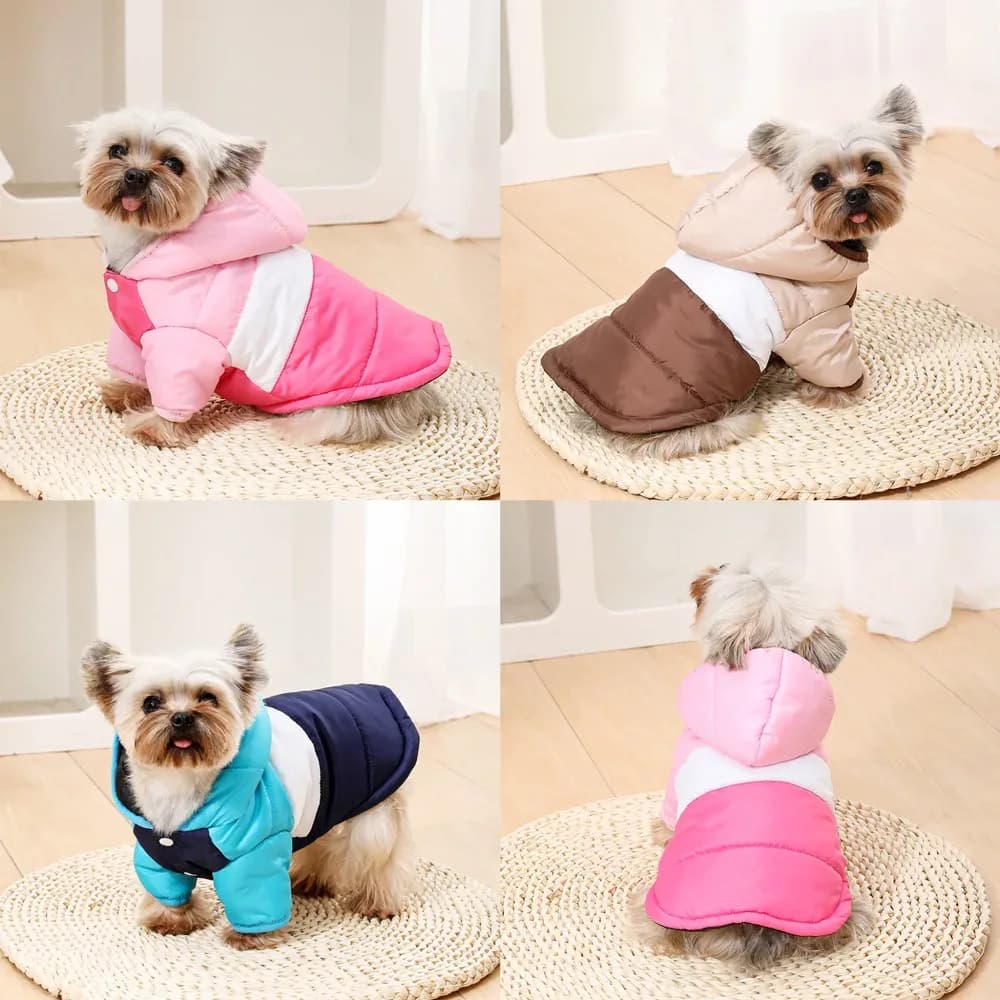 Sweat à capuche vêtements pour chiens de compagnie pour petits chiens moyens chats hiver coupe-vent chiot veste chaud polaire chat manteau Yorkshire bouledogue vêtements – photo 5