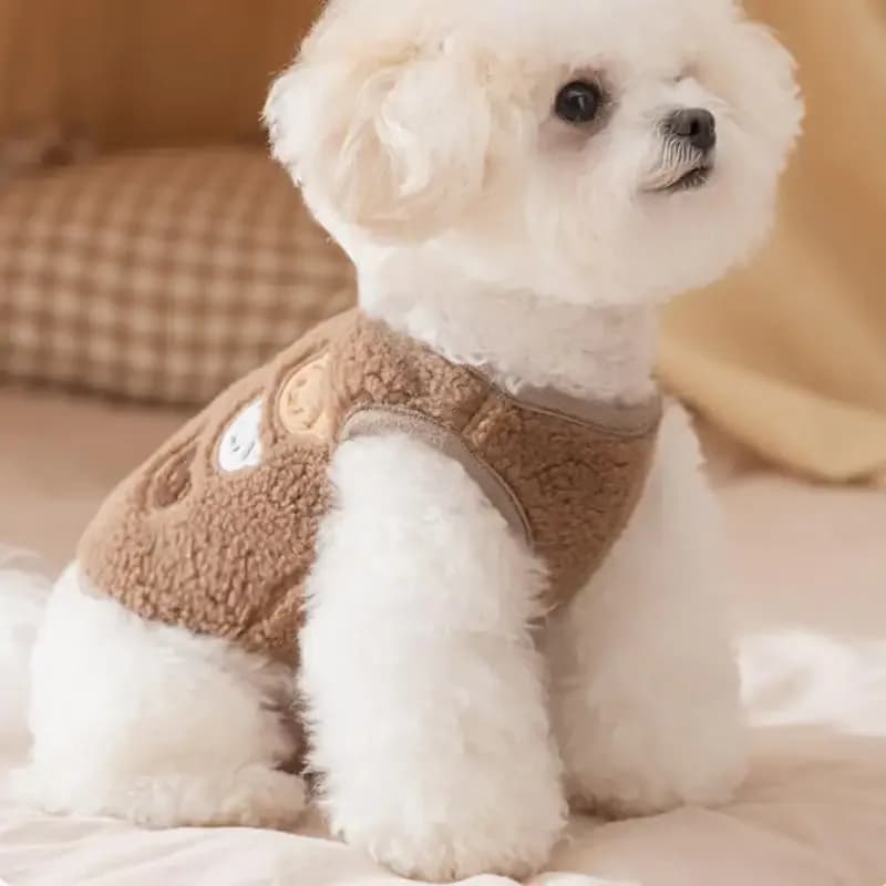 Vêtements pour animaux de compagnie pour l'automne et l'hiver, vêtements mignons pour petits chiens, gilet en polaire pour l'automne, vêtements chauds pour chiots, vêtements pour chats – photo 4