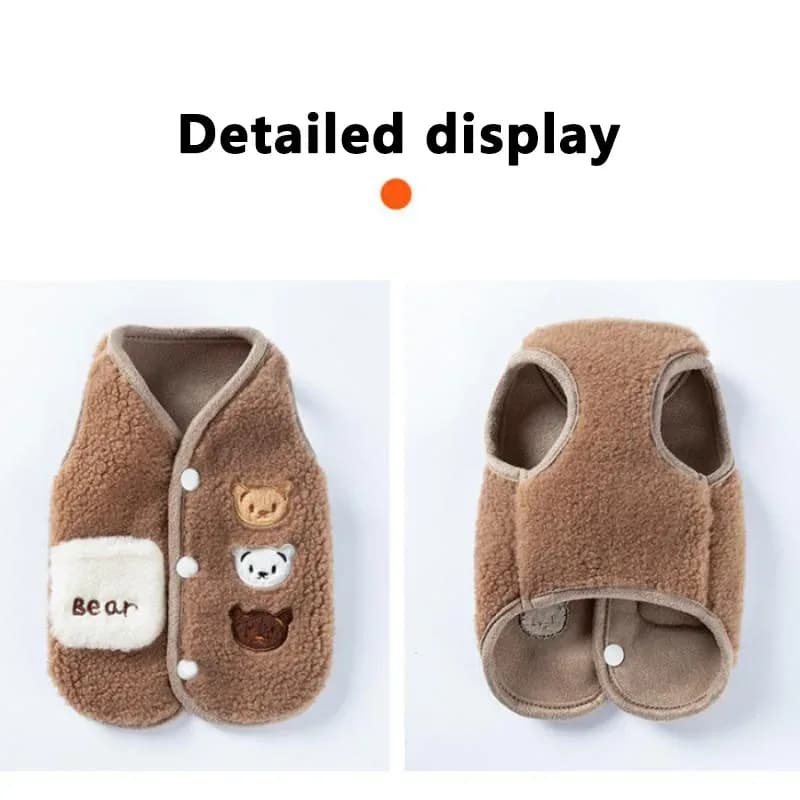 Vêtements pour animaux de compagnie pour l'automne et l'hiver, vêtements mignons pour petits chiens, gilet en polaire pour l'automne, vêtements chauds pour chiots, vêtements pour chats – photo 6
