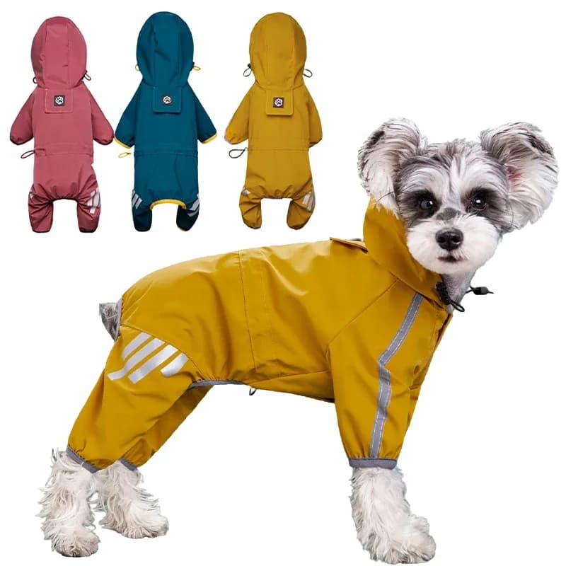 Imperméable Réfléchissant pour Chien – Vêtement de Pluie pour Animaux de Compagnie (Chihuahua, Malte) – Combinaison Imperméable pour Chiens de Petite et Moyenne Taille – Salopette de Pluie pour Chiens