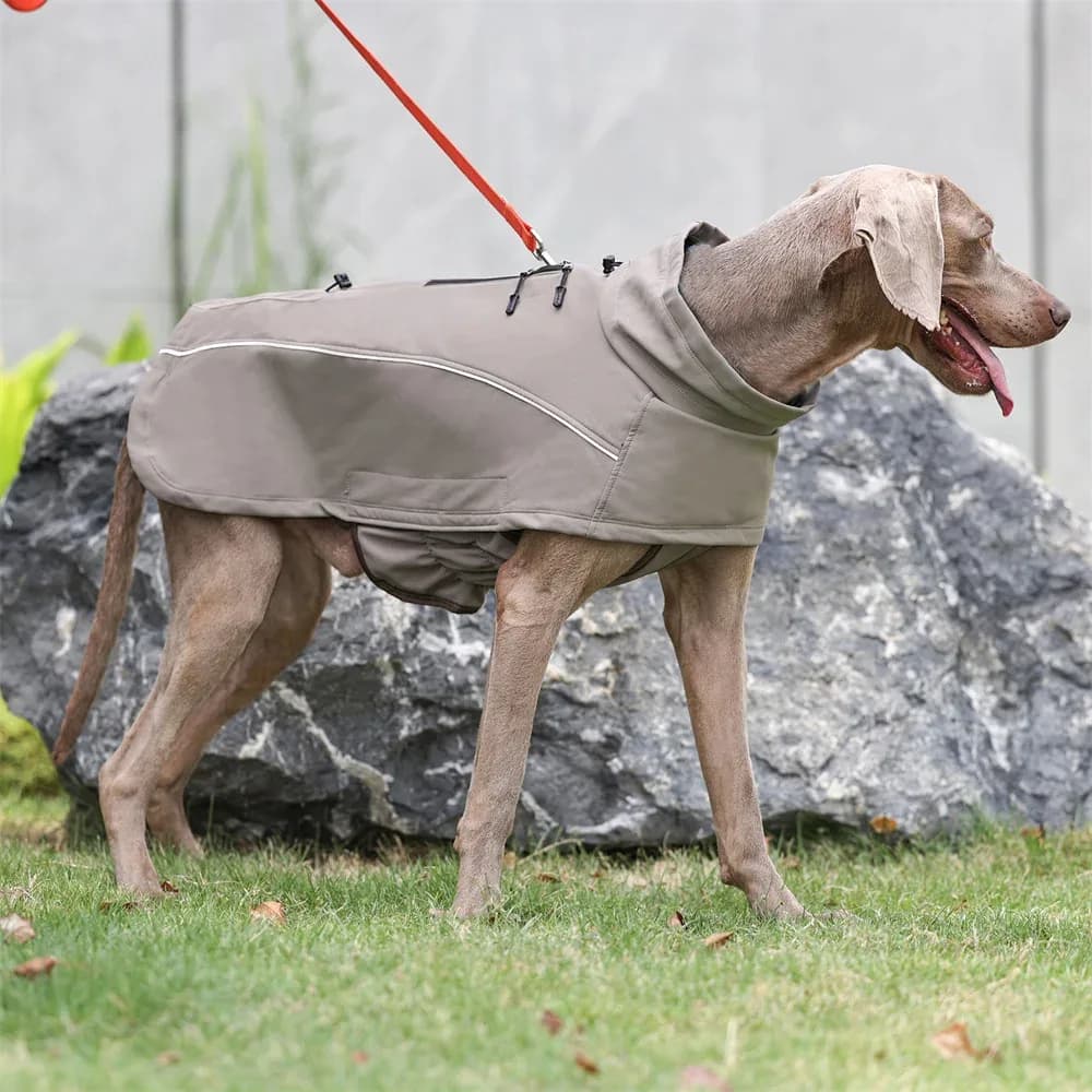 Veste imperméable pour grands chiens, poitrine Flexible, doublure polaire, coque souple, vestes d'extérieur pour chiens, manteau réfléchissant de sécurité pour animaux de compagnie – photo 6
