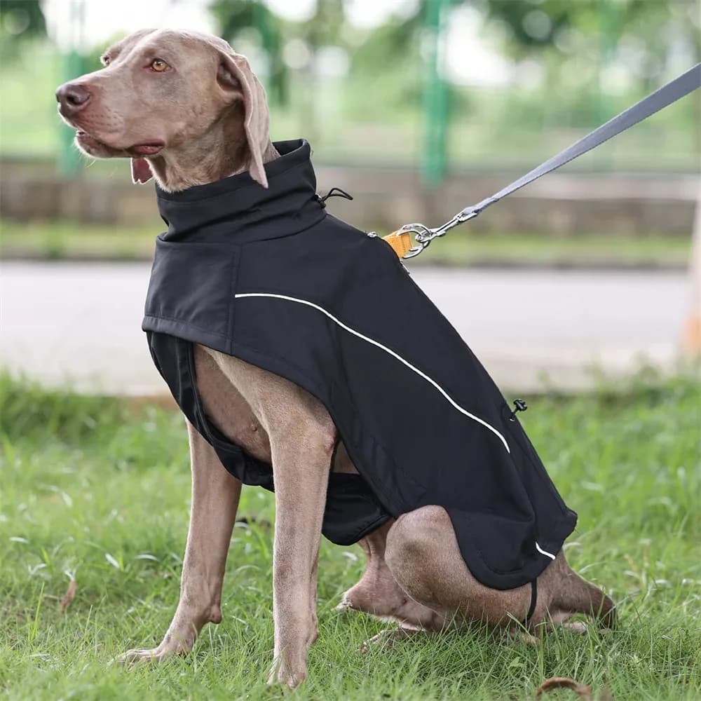 Veste imperméable pour grands chiens, poitrine Flexible, doublure polaire, coque souple, vestes d'extérieur pour chiens, manteau réfléchissant de sécurité pour animaux de compagnie – photo 5