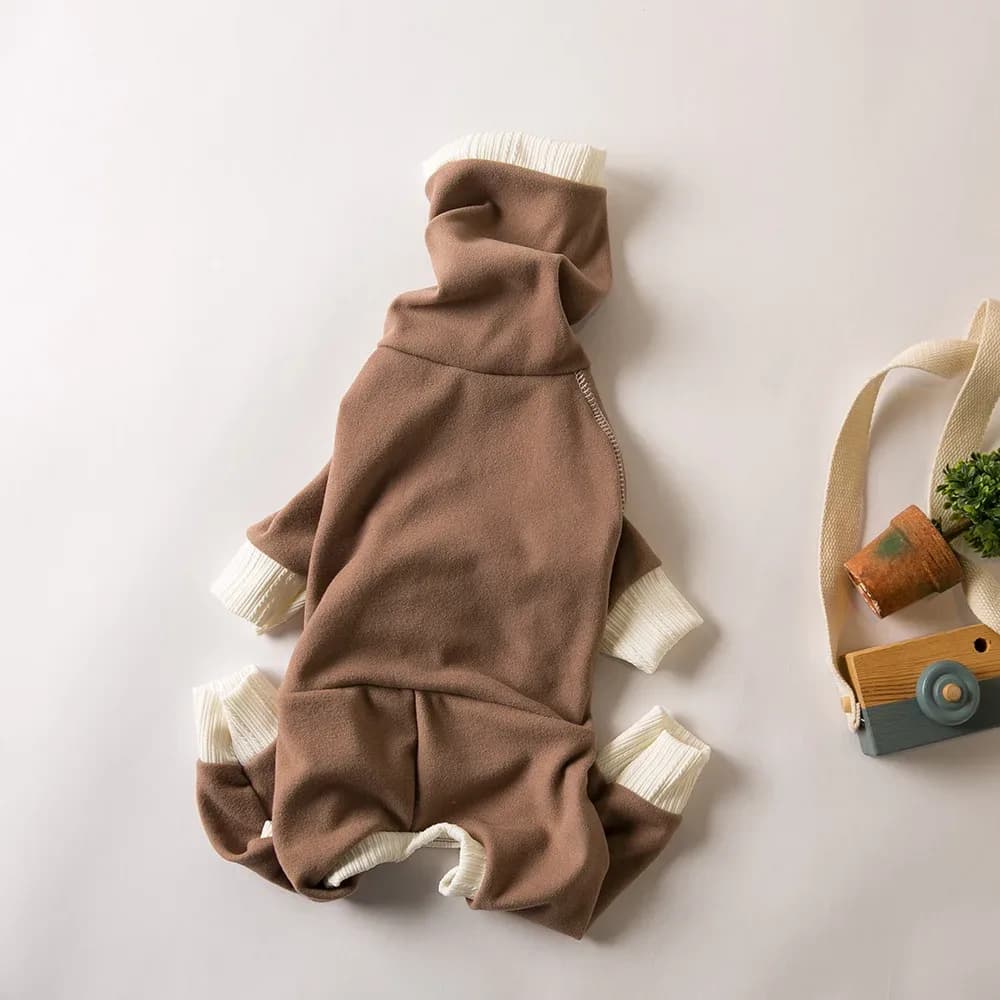 Vêtements chauds en peluche pour animaux de compagnie, col haut, quatre pattes, légèrement élastique, Little Lingti Huibit, base chaude – photo 4