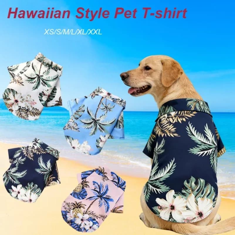 Vêtements pour chiens de style hawaïen, chemises d'été pour chiens de petite et moyenne taille, vêtements pour chiots et chats, Ropa Perro Pug French Bulldog – photo 2