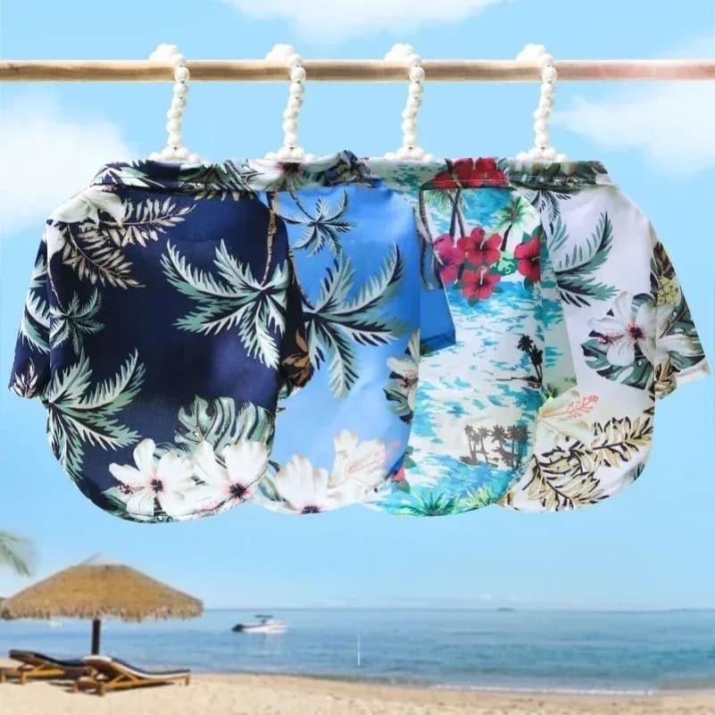 Vêtements pour chiens de style hawaïen, chemises d'été pour chiens de petite et moyenne taille, vêtements pour chiots et chats, Ropa Perro Pug French Bulldog – photo 3