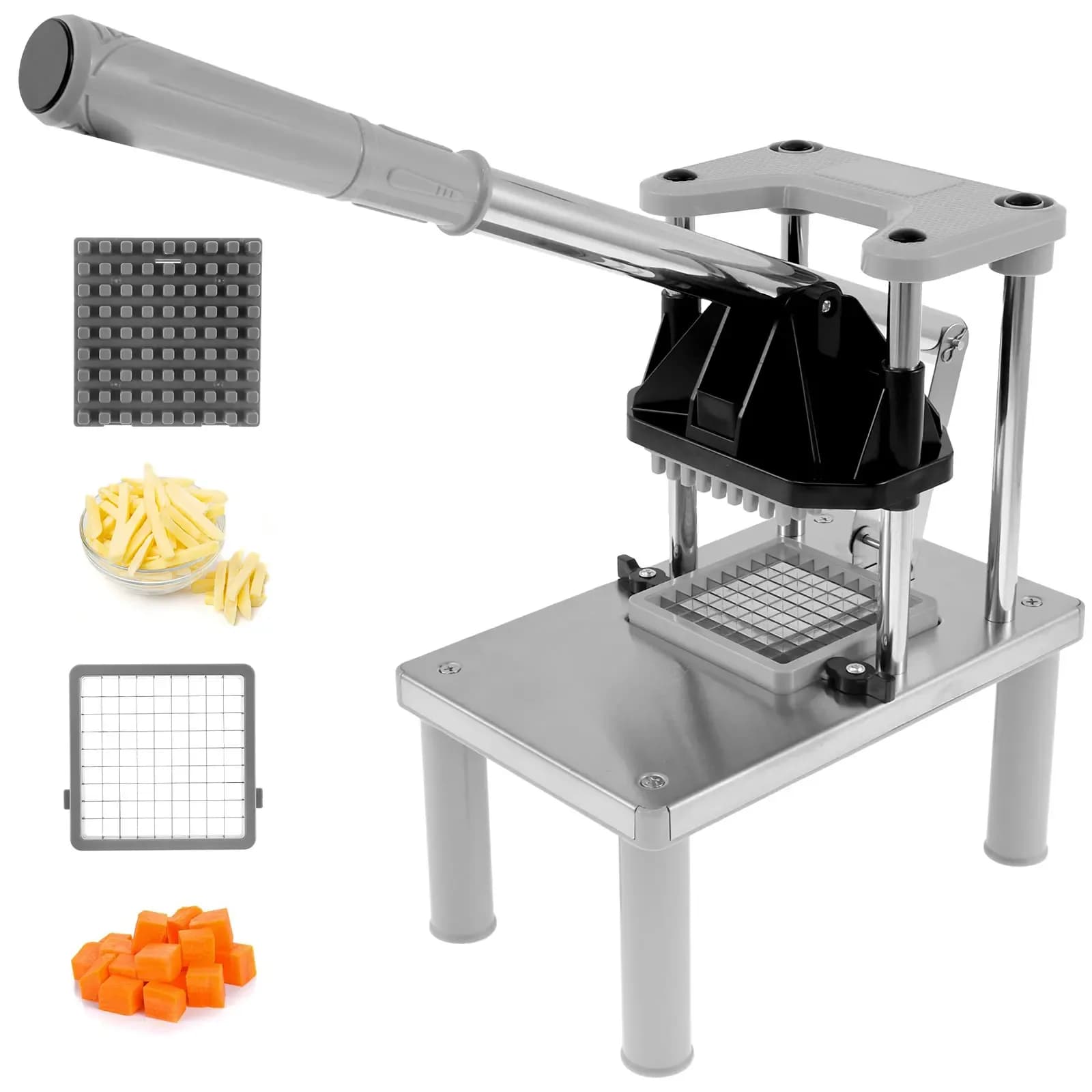 Coupe-frites en acier inoxydable, trancheur de pommes de terre, coupe alimentaire végétal, coupe-légumes manuel, fabricant de chips de pommes de terre