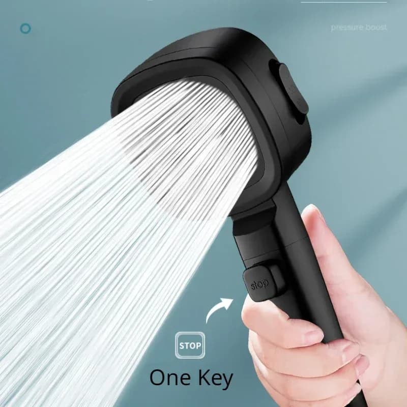 Pommeau de Douche à Haute Pression, T-shirts d'Eau, 3 Modes, Réglable, Arrêt à une Touche, Pulvérisateur de Énergie, Accessoires HOAccessrespiration – photo 3