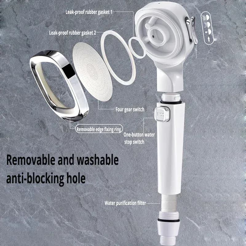 Pommeau de Douche à Haute Pression, T-shirts d'Eau, 3 Modes, Réglable, Arrêt à une Touche, Pulvérisateur de Énergie, Accessoires HOAccessrespiration – photo 5