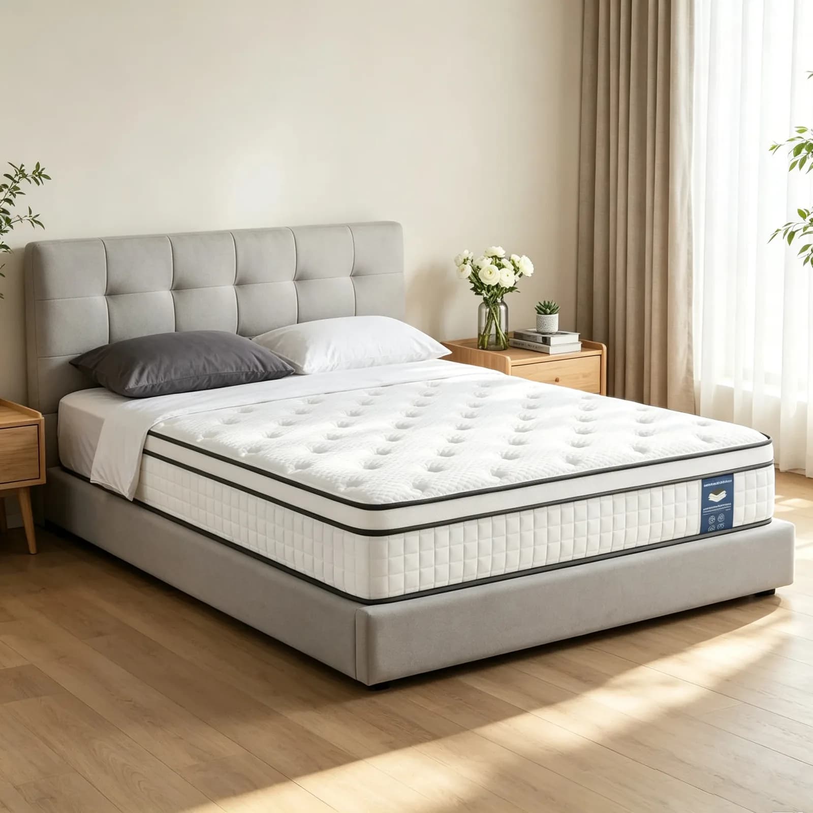 Matelas hybride à ressorts ensachés SKSBTF 140x200cm 160x200cm, épaisseur 25cm, matelas respirant avec bord de soutien et isolation anti-mouvement pour la maison, la chambre à coucher et le mobilier de lit – photo 5