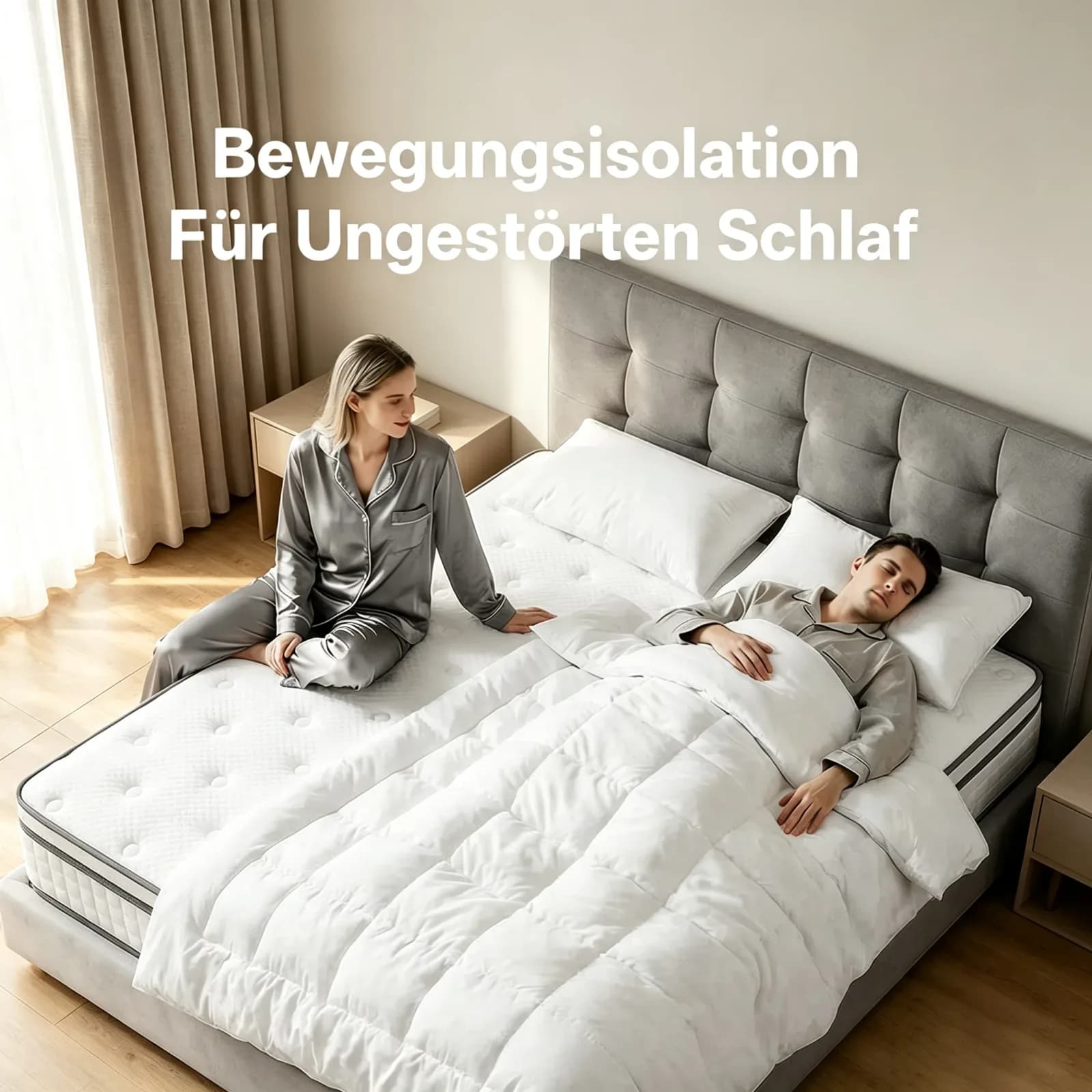 Matelas hybride à ressorts ensachés SKSBTF 140x200cm 160x200cm, épaisseur 25cm, matelas respirant avec bord de soutien et isolation anti-mouvement pour la maison, la chambre à coucher et le mobilier de lit – photo 2