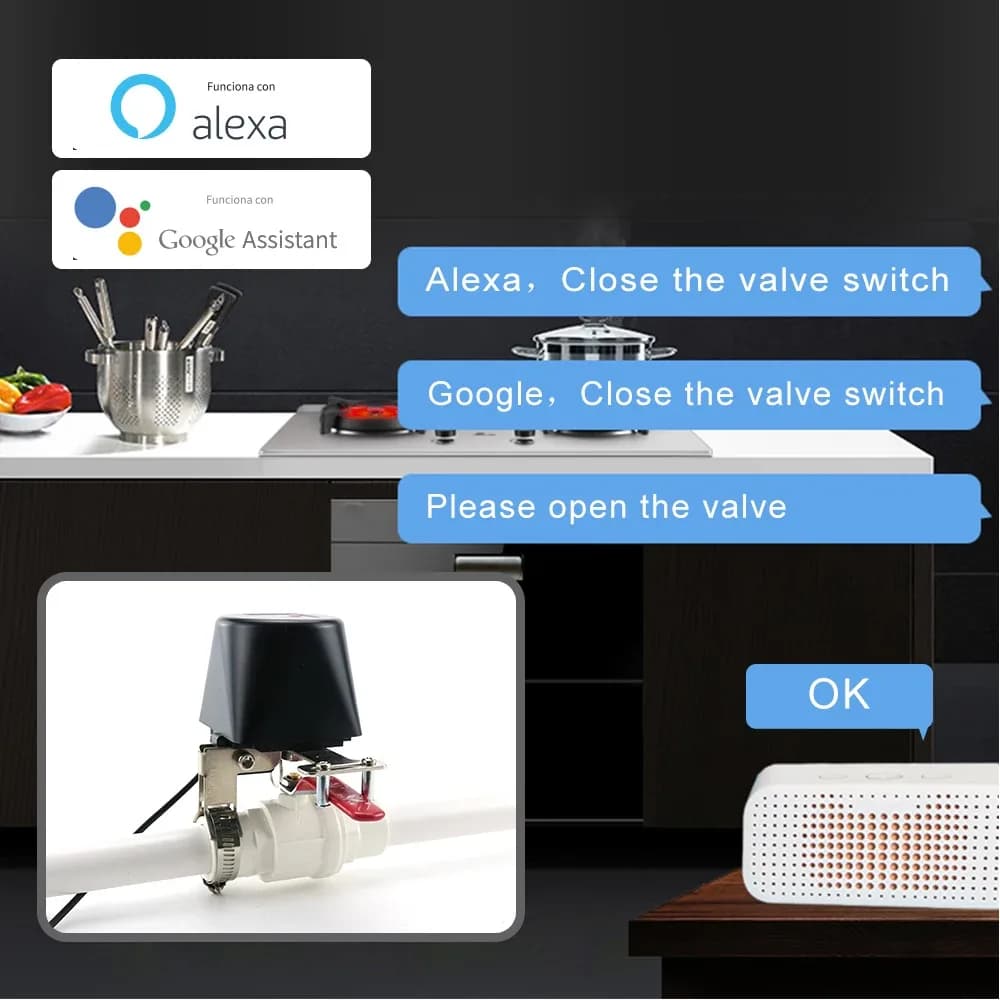 Tuya WiFi vanne d'eau Zigbee contrôleur d'arrêt de gaz prise en charge Alexa Google Assistant contrôle sans fil intelligent application Smart Life – photo 4