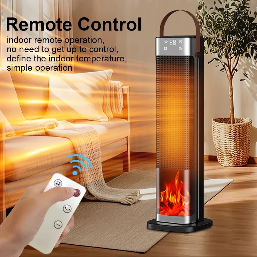 Radiateur électrique 2000W, ventilateur chauffant portable, radiateur à éléments chauffants PTC, radiateur électrique pour la maison, souffleur d'air chaud, chauffe-eau électrique avec télécommande. – photo 3