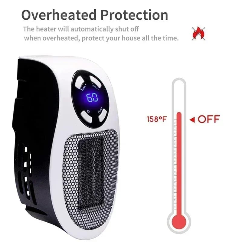 Chauffage électrique Portable mural 350W, avec télécommande, pratique, pour pièce, chauffage d'hiver, appareil ménager – photo 5