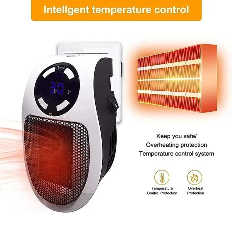 Chauffage électrique Portable mural 350W, avec télécommande, pratique, pour pièce, chauffage d'hiver, appareil ménager – photo 2